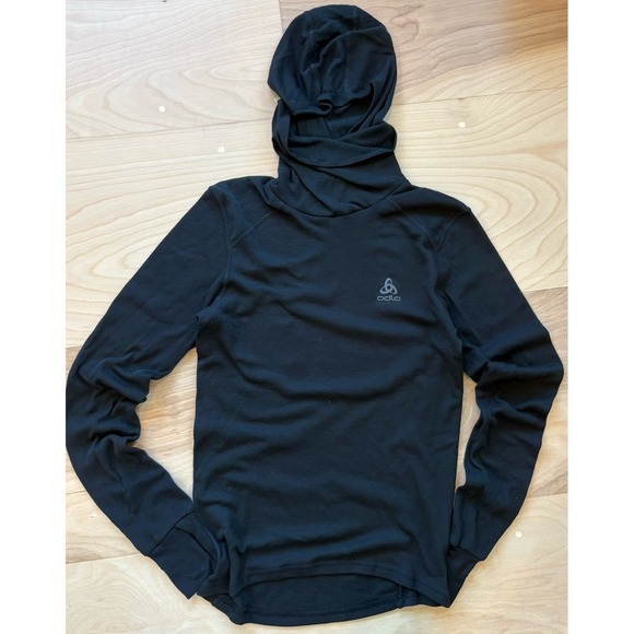Odlo Other - Odlo The Active Warm Baselayer With Facemask Black Lightweight Running Hoodie S